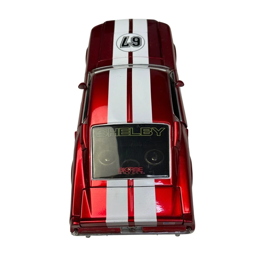 Jada Toys Bigtime Muscle 1967 Ford Mustang Shelby GT500KR 1:24 Diecast Red White - Picture 10 of 14